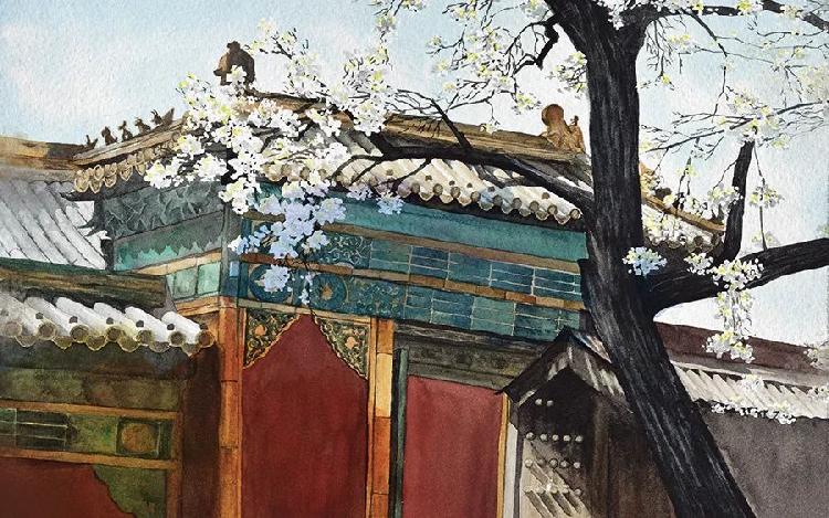四季风景画简笔画